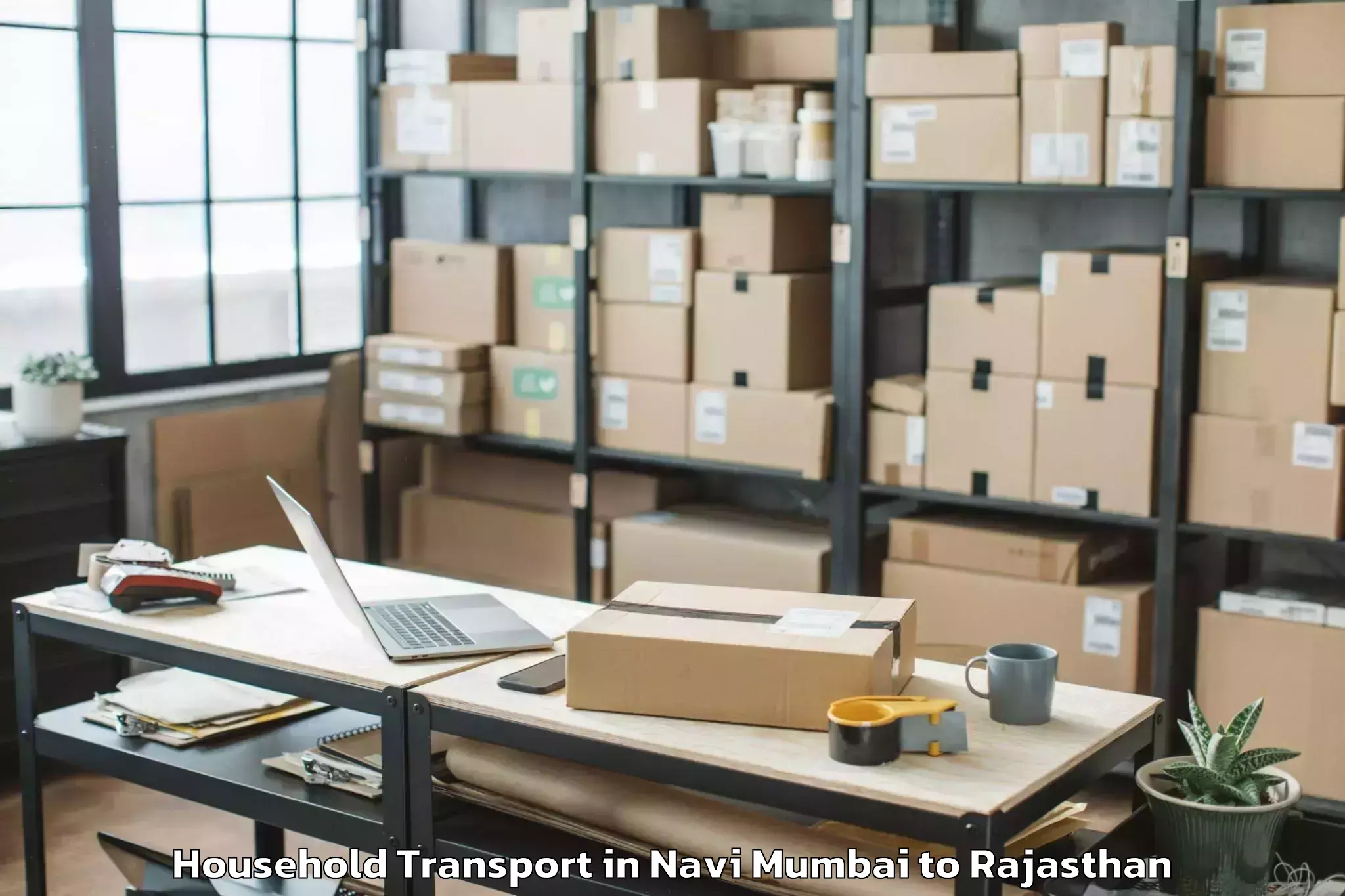 Book Navi Mumbai to Shahpura Household Transport